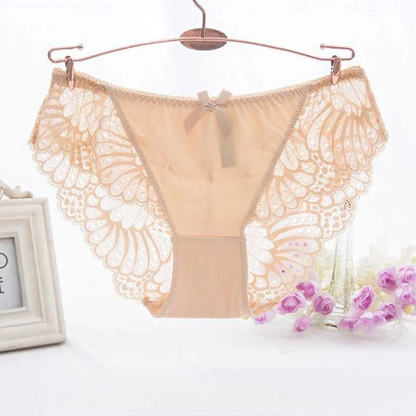 Comfortable Lace Briefs Hollow butterfly wing Transparent Low Waist Women Underwear - Oshi.pk - Buy & Sell Online