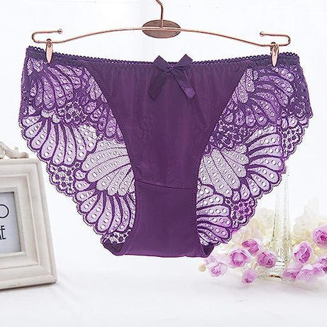 Comfortable Lace Briefs Hollow butterfly wing Transparent Low Waist Women Underwear - Oshi.pk - Buy & Sell Online