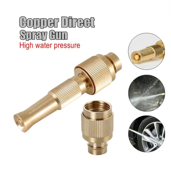 Copper Spray Gun Set Direct Spray Water Gun High Pressure Water Gun Nipple Water Gun Household Water Gun Set - Oshi.pk - Buy & Sell Online