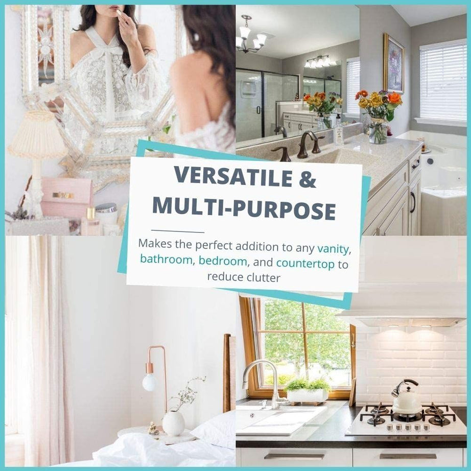 Cosmetics Makeup Organizer 3D Rotating 360 Degree Spinning Moving Make up Storage Rack Adjustable Assembly Skin Care Holder Bathroom Display Case - Oshi.pk - Buy & Sell Online