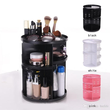 Cosmetics Makeup Organizer 3D Rotating 360 Degree Spinning Moving Make up Storage Rack Adjustable Assembly Skin Care Holder Bathroom Display Case - Oshi.pk - Buy & Sell Online