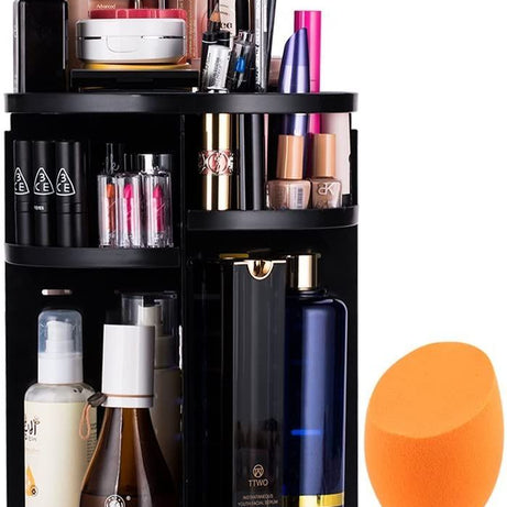 Cosmetics Makeup Organizer 3D Rotating 360 Degree Spinning Moving Make up Storage Rack Adjustable Assembly Skin Care Holder Bathroom Display Case - Oshi.pk - Buy & Sell Online