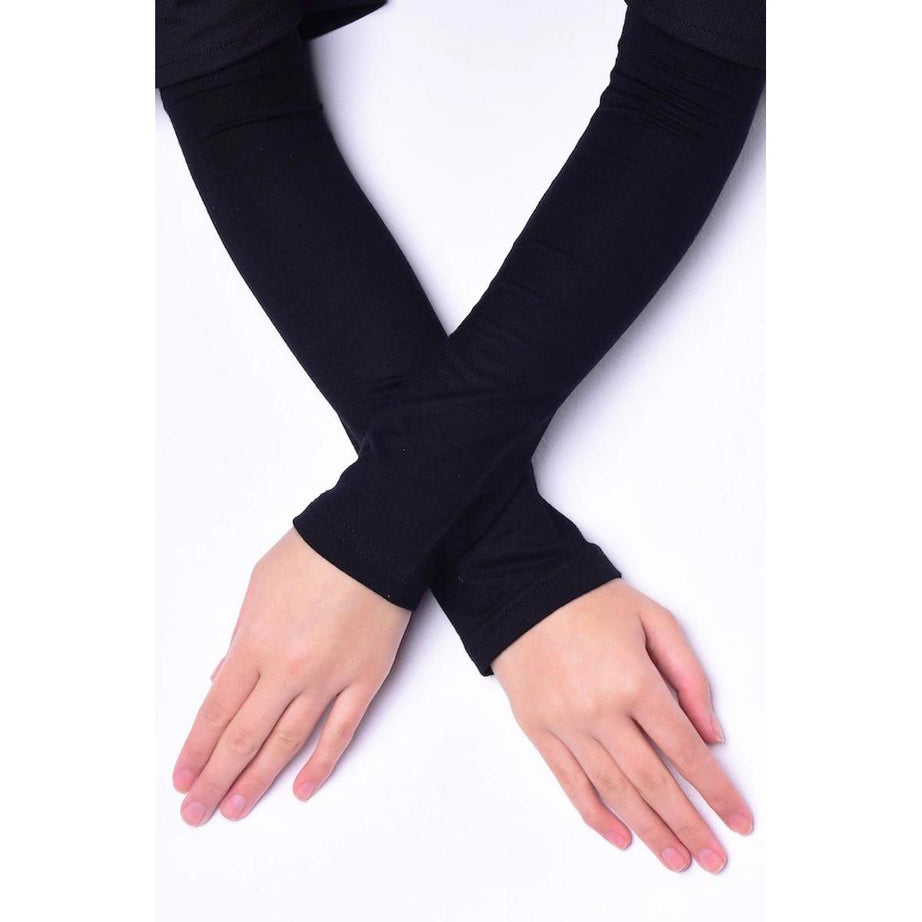 Cotton Full Hand Gloves For Driving, Hiking, Cycling, Full Arm sleeves Gloves For Men's And Women's - Black - Oshi.pk - Buy & Sell Online