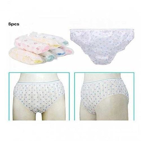 Cotton Women Disposable Panties Underwear Printed Underpants Pack 6Pcs - Oshi.pk - Buy & Sell Online