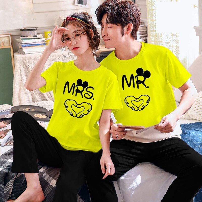 Couple Hubby Wifey Tshirt Pajama Half Sleeves Night Dress By Hk Oufits - Oshi.pk - Buy & Sell Online