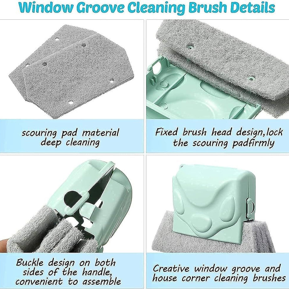 Creative Groove Cleaning Brush,Quickly Clean All Corners And Gaps,Detachable Door Window Track Cleaning Brushes Useful Washable Venetian Blade Dust Cl - Oshi.pk - Buy & Sell Online