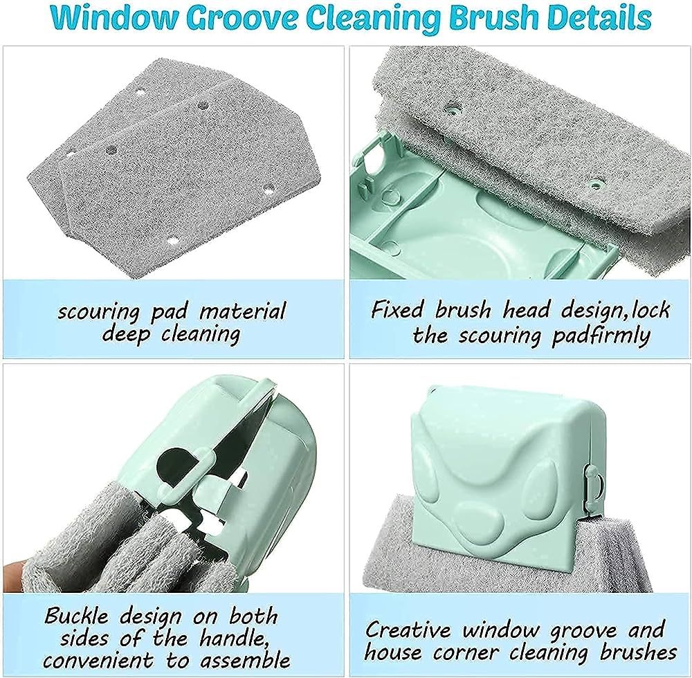 Creative Groove Cleaning Brush,Quickly Clean All Corners And Gaps,Detachable Door Window Track Cleaning Brushes Useful Washable Venetian Blade Dust Cl - Oshi.pk - Buy & Sell Online