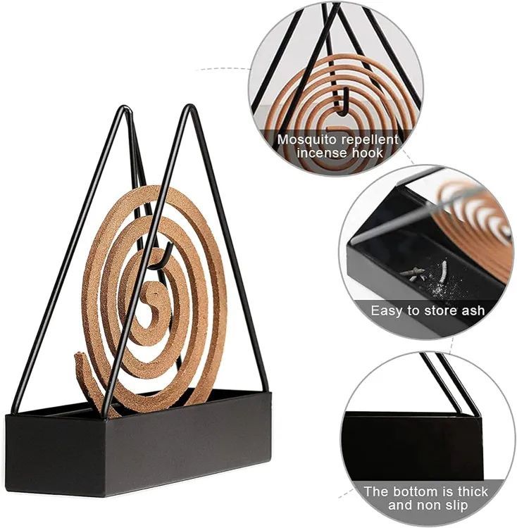 Creative Iron Mosquito Coil Holder Stable Triangular Fireproof Hanging Mosquito Coil Tray Home Supplies - Oshi.pk - Buy & Sell Online