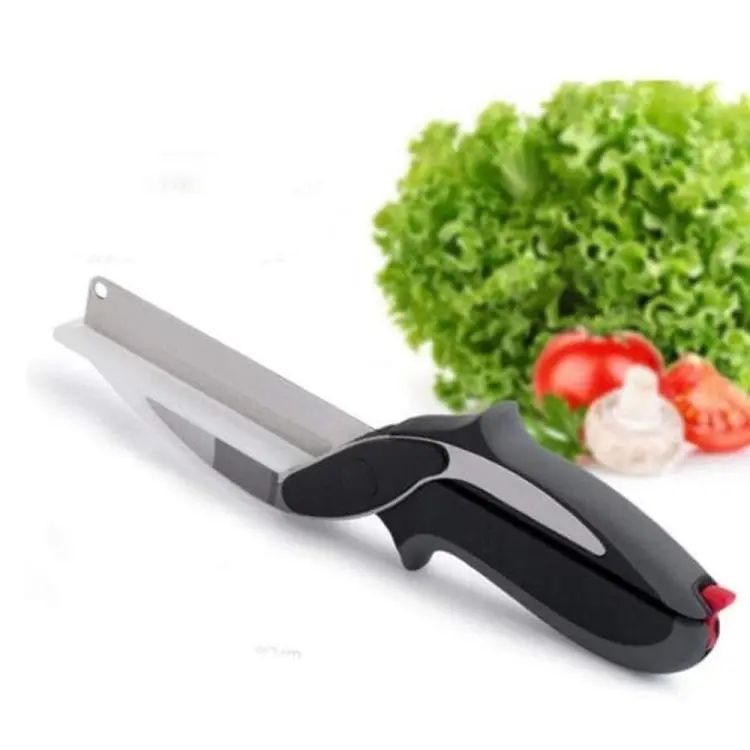 Crockery Mall Multi-Function Clever Scissors Cutter 2 in 1 Knife & Cutting Board Utility Cutter Stainless Steel - Oshi.pk - Buy & Sell Online