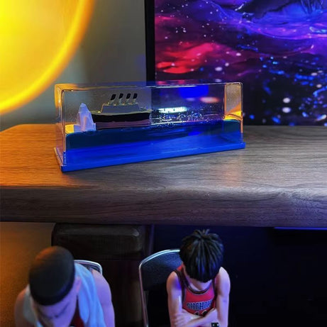 Cruise Ship Fluid Drift Bottle Hourglass Living Room Decoration Creative Sea Boat Ornaments Home Decor Toys Birthday Gift - Oshi.pk - Buy & Sell Online