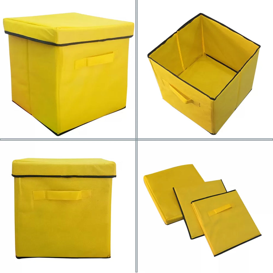 Cube Toys Clothes Storage Basket with Lid Square Bins Cloth Organizer Storage Baskets