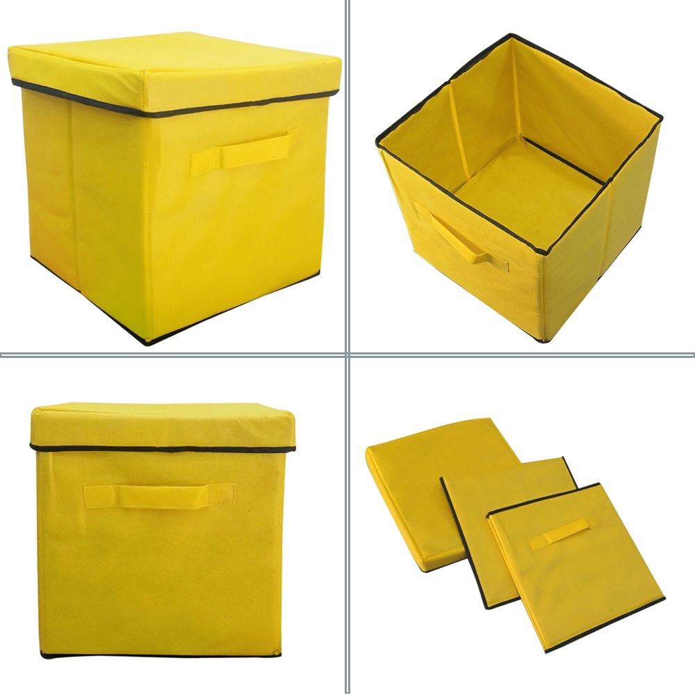 Cube Toys Clothes Storage Basket with Lid Square Bins Cloth Organizer Storage Baskets - Oshi.pk - Buy & Sell Online