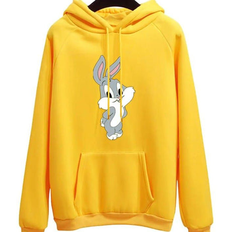 Cute Bunny Printed Hoodie For Unisex