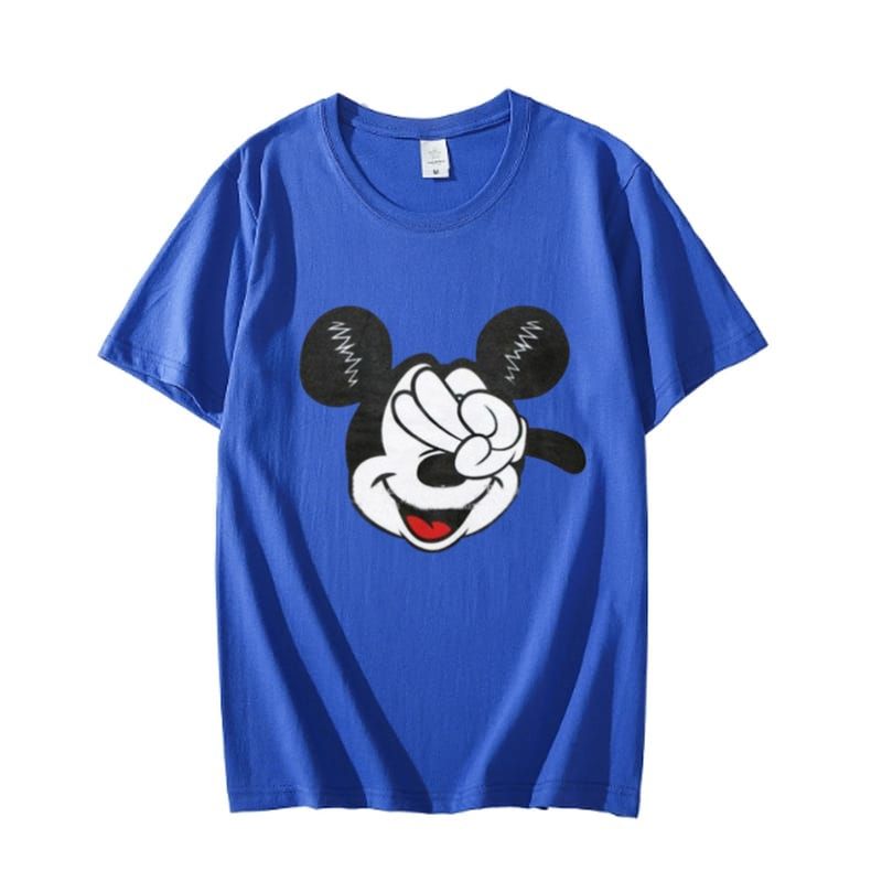 CUTE MICKEY DESIGN TAG Trendy Stylish Printed Amazing Blue T-shirts Round Neck Short Sleeves Casual T-shirts - Oshi.pk - Buy & Sell Online