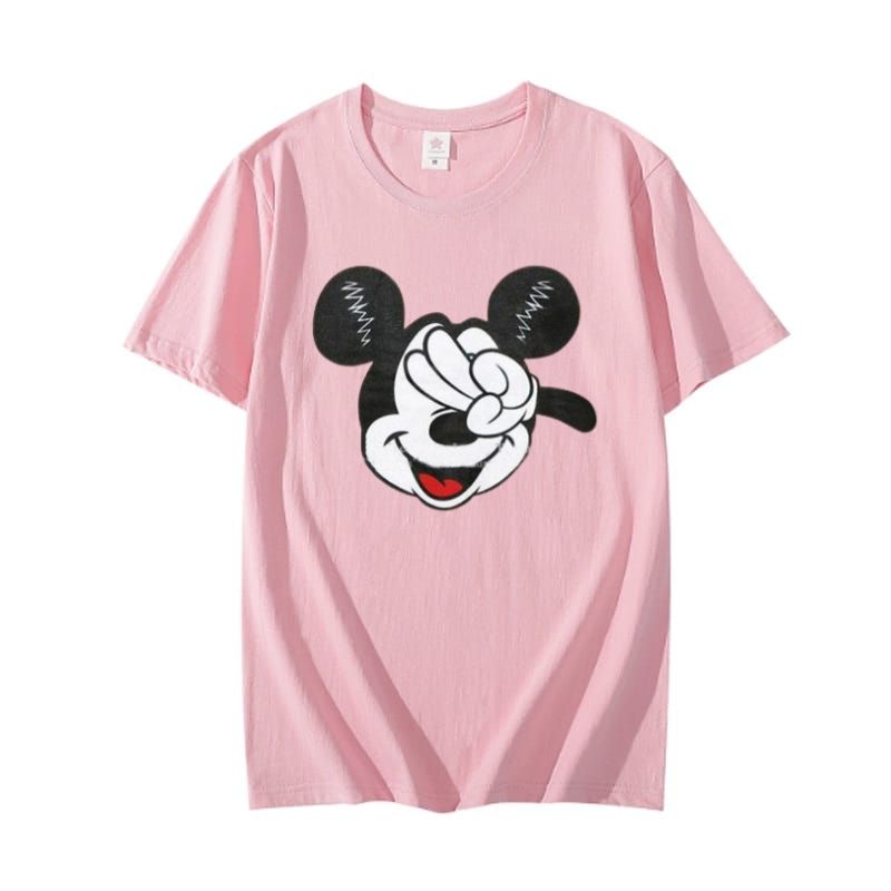 CUTE MICKEY DESIGN TAG Trendy Stylish Printed Amazing Cotton Pink T-shirts Round Neck Short Sleeves Casual T-shirts - Oshi.pk - Buy & Sell Online