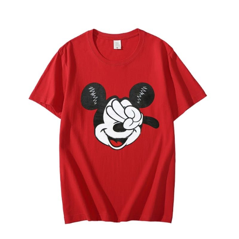 CUTE MICKEY DESIGN TAG Trendy Stylish Printed Amazing Red T-shirts Round Neck Short Sleeves Casual T-shirts - Oshi.pk - Buy & Sell Online