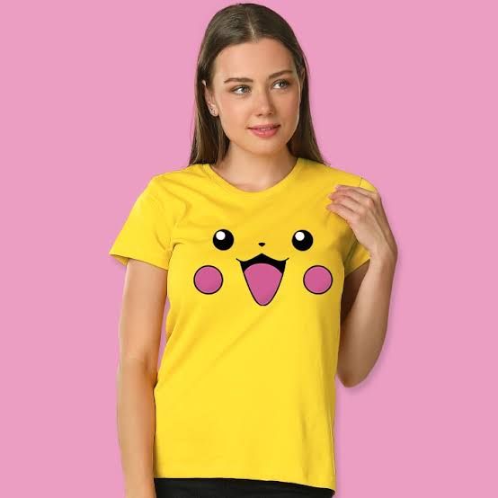 Cute Pikachu Printed Round Neck half Sleeves Best Quality For Casual For Girl And Womens - Oshi.pk - Buy & Sell Online