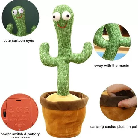 Dancing Cactus Plush Toy Electronic Shake Funny Childhood Toy Home Decor