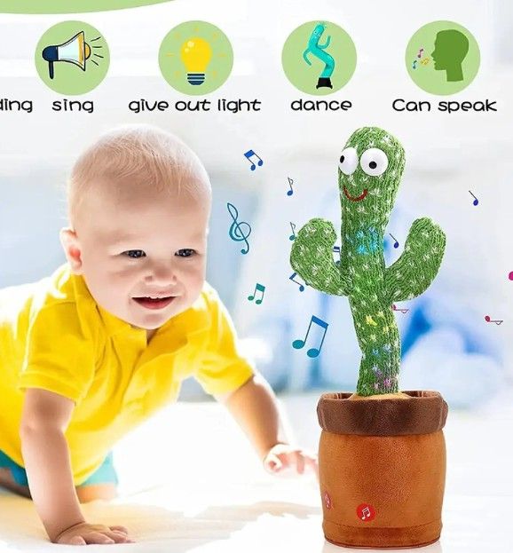 Dancing Cactus Toy with Recording - Rechargable Electronic Shaking, Singing and Dancing Cactus Funny Toy - Oshi.pk - Buy & Sell Online