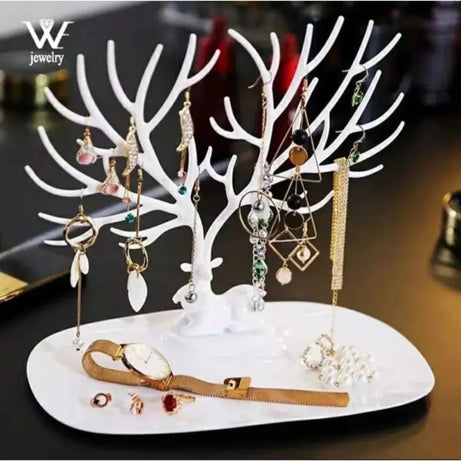 Deer Earrings Necklace Ring Pendant Bracelet Jewelry Display Stand Tray Storage Racks - Oshi.pk - Buy & Sell Online
