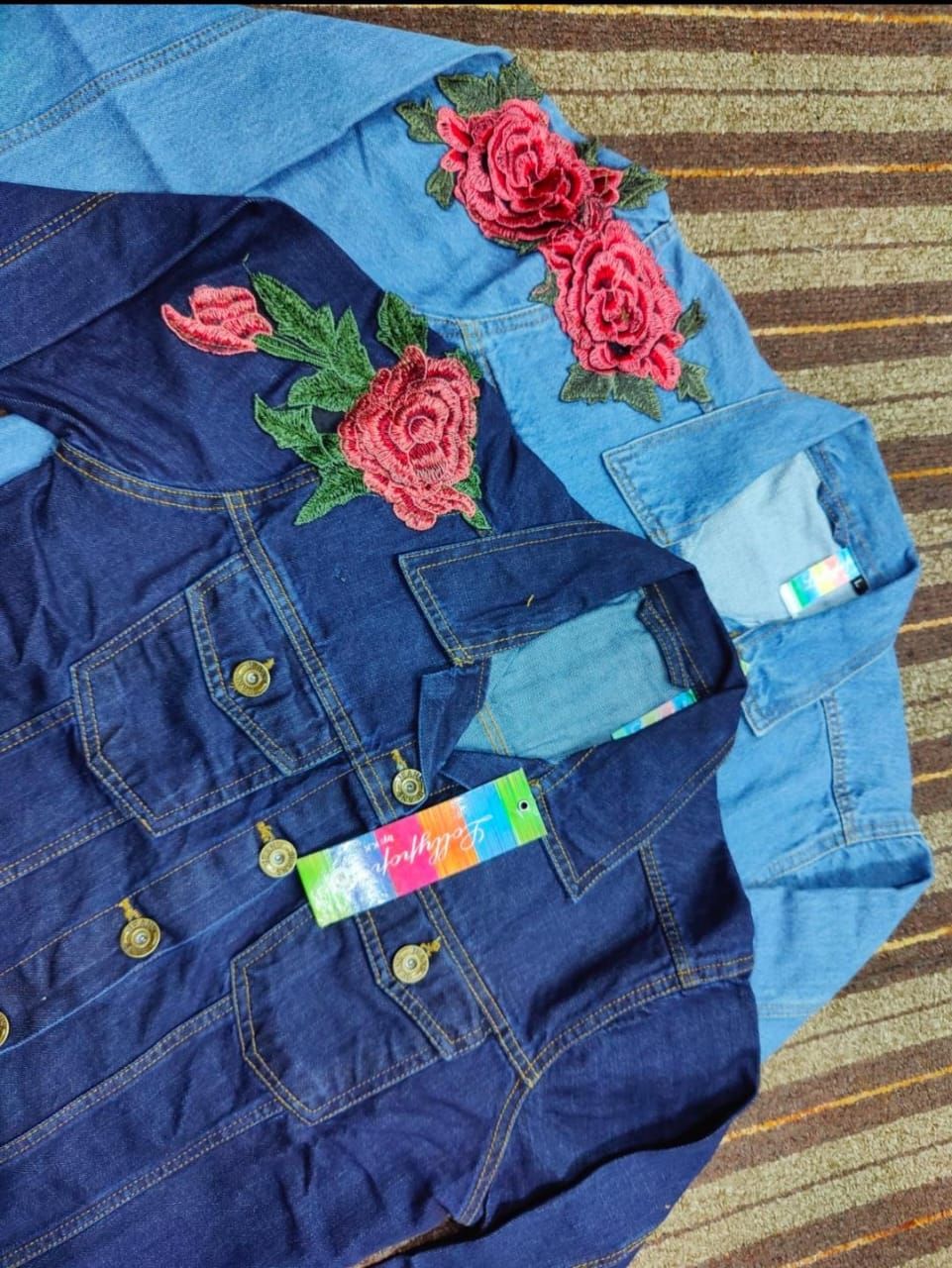 Denim Flower Jacket Winter For Her - Oshi.pk - Buy & Sell Online