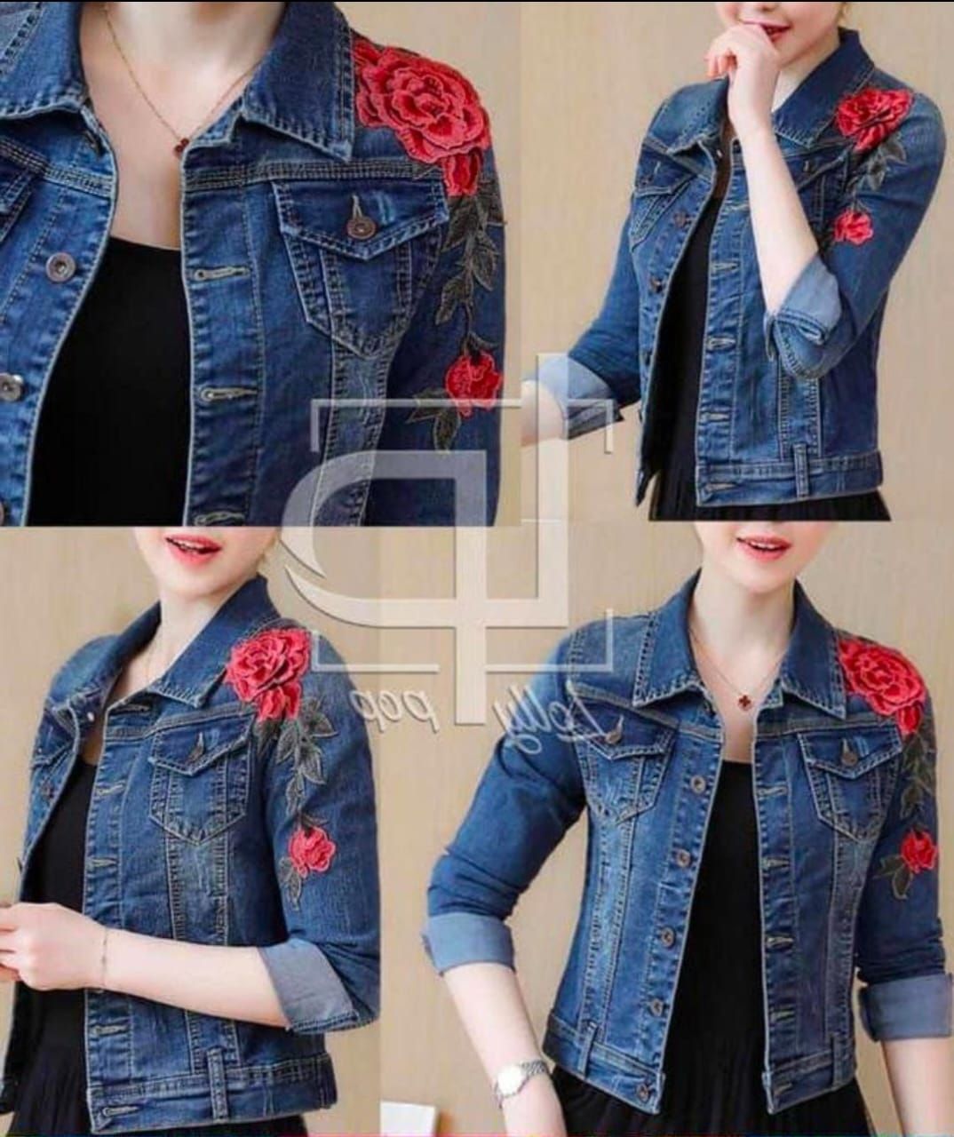 Denim Flower Jacket Winter For Her - Oshi.pk - Buy & Sell Online