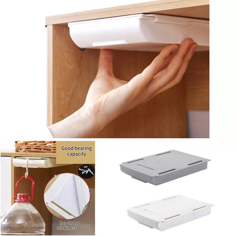 Desk Drawer Self-Stick Hiding & Secret Space Home Office Tray Under Drawer