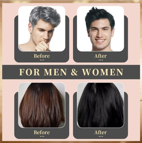 Dexe Black Hair Shampoo 400 ML - Instant Hair Blackening Dye for Men Women - Black Color - Oshi.pk - Buy & Sell Online