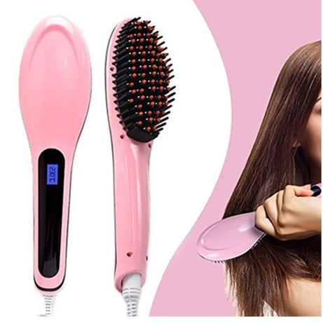 Digital Fast Brush Electric Hair Straightener