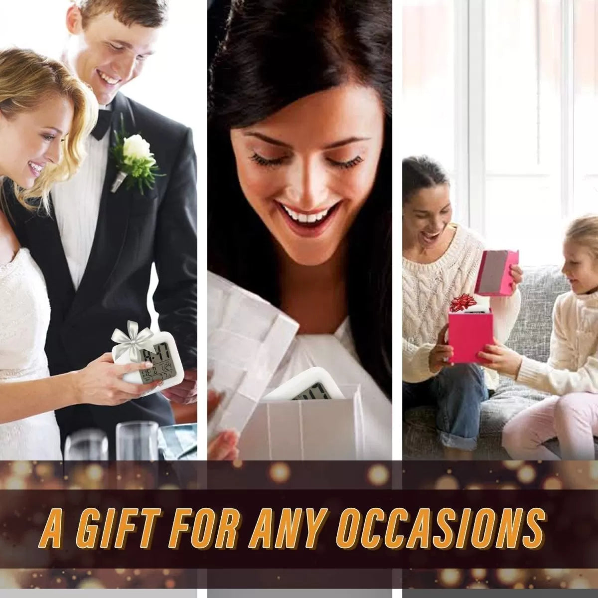 Digital Table Clock 7 Color Changing Led Lights Big Size Digital Screen Temperature & Calendar Battery Operated Glowing Led Table Alarm Clock Dice - Oshi.pk - Buy & Sell Online