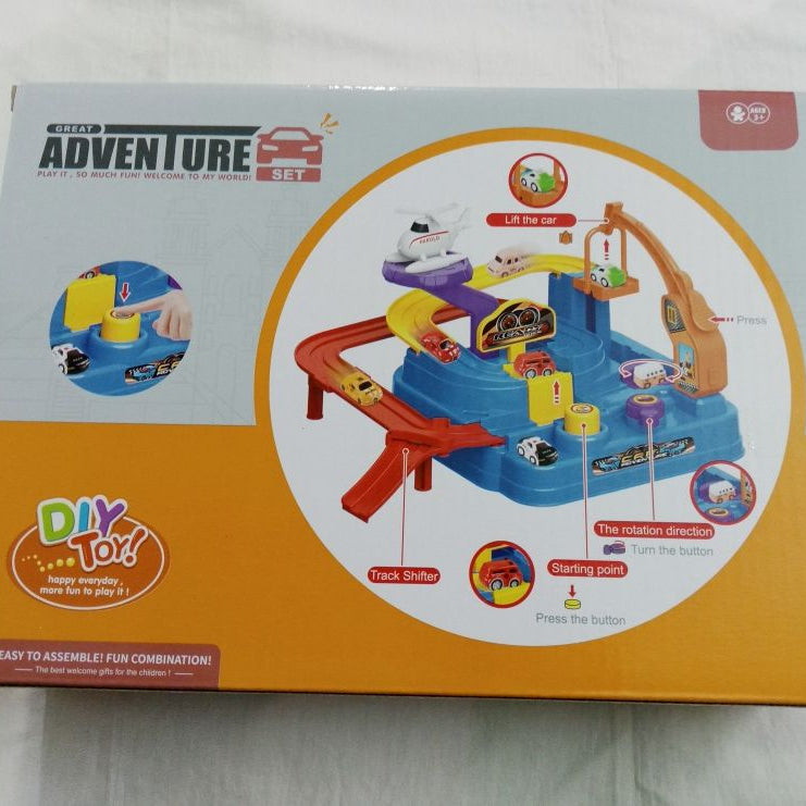 DIY Adventure Playset - with Mini cars n helicopter - Mechanical toy