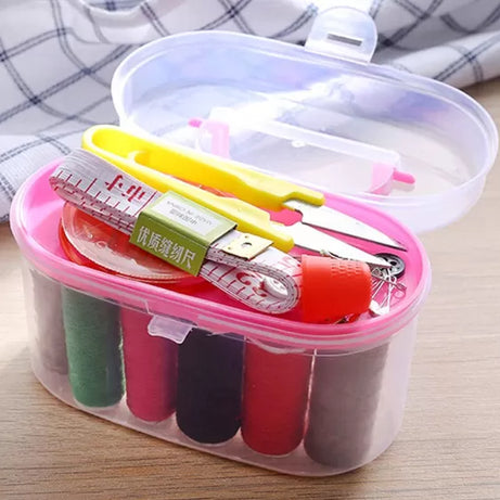 DIY Sewing Kit Set Sewing Accessories Coil Scissors Needle Sized Embroidery Stitching Punch Needle With Storage Box - Oshi.pk - Buy & Sell Online