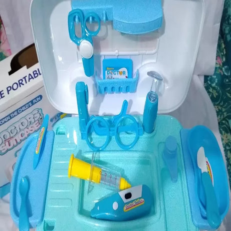 Doctor's Suitcase 22 pieces - Medical Pretend Play - Transforms manually to Doctor Table - Oshi.pk - Buy & Sell Online