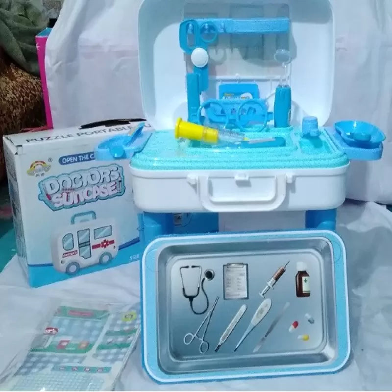 Doctor's Suitcase 22 pieces - Medical Pretend Play - Transforms manually to Doctor Table - Oshi.pk - Buy & Sell Online