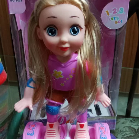 Doll Balance car - Skating Doll - Battery operated - Music n Light - Bump n Go