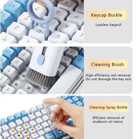 7 in 1 Computer Keyboard Cleaner Brush Kit Earphone Cleaning Pen For Headset Keyboard Cleaning Tools Cleaner Keycap Puller Kit Portable Multifunctiona - Oshi.pk - Buy & Sell Online