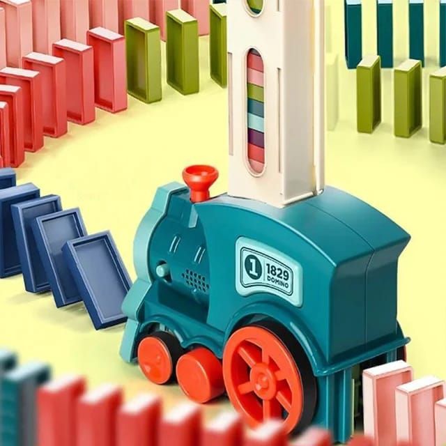 Domino Train Set - Automatic Domino Stacking Toy Domino Rally Electric Train for Boy and Girl - Oshi.pk - Buy & Sell Online