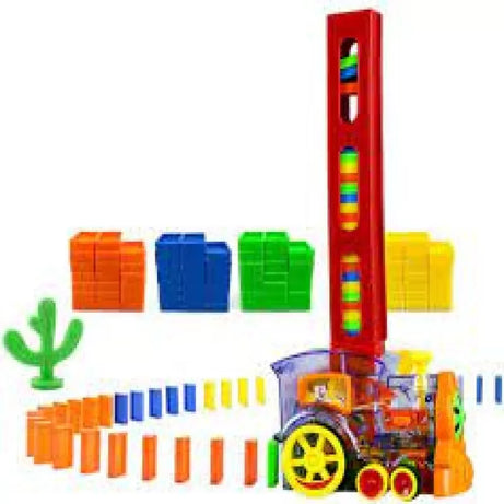 Domino Train Toy Set with 60Pcs Colorful Dominoes Game Building Blocks Educational Boys Girls Children's Toys Gifts - Oshi.pk - Buy & Sell Online