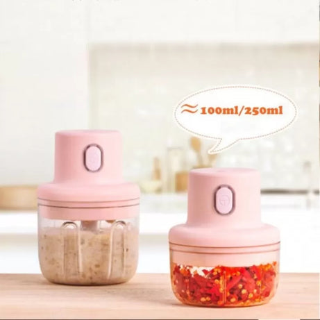 Double Bowl Rechargeable Powerful Mini Electric Food Garlic Chopper - Oshi.pk - Buy & Sell Online