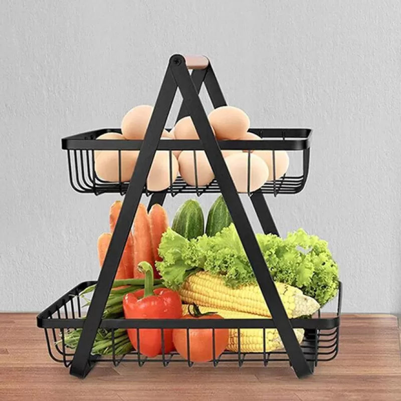 Double Layer Portable Iron Fruit Basket - Oshi.pk - Buy & Sell Online