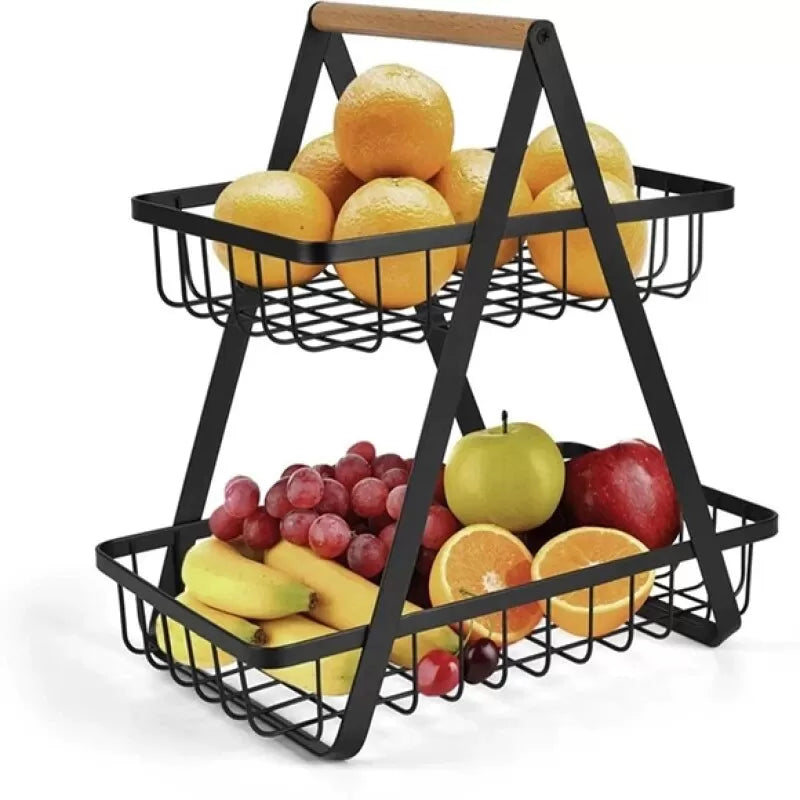 Double Layer Portable Iron Fruit Basket - Oshi.pk - Buy & Sell Online
