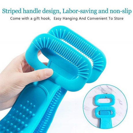 Double Side Brush Belt Silicone Body Back Scrubber