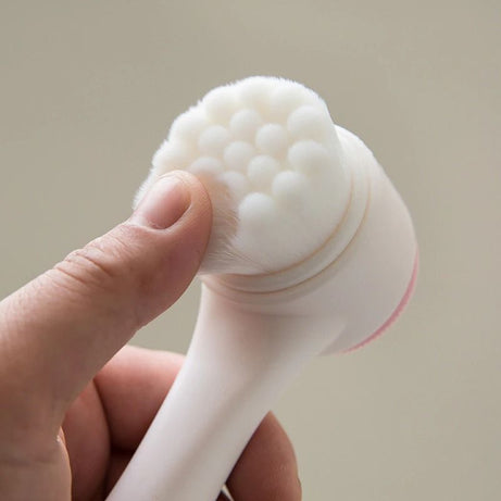 Double Sided Manual Massage Soft Bristles Blackhead Removal Product Pore Cleaner Exfoliator Face Scrub Brush - Oshi.pk - Buy & Sell Online