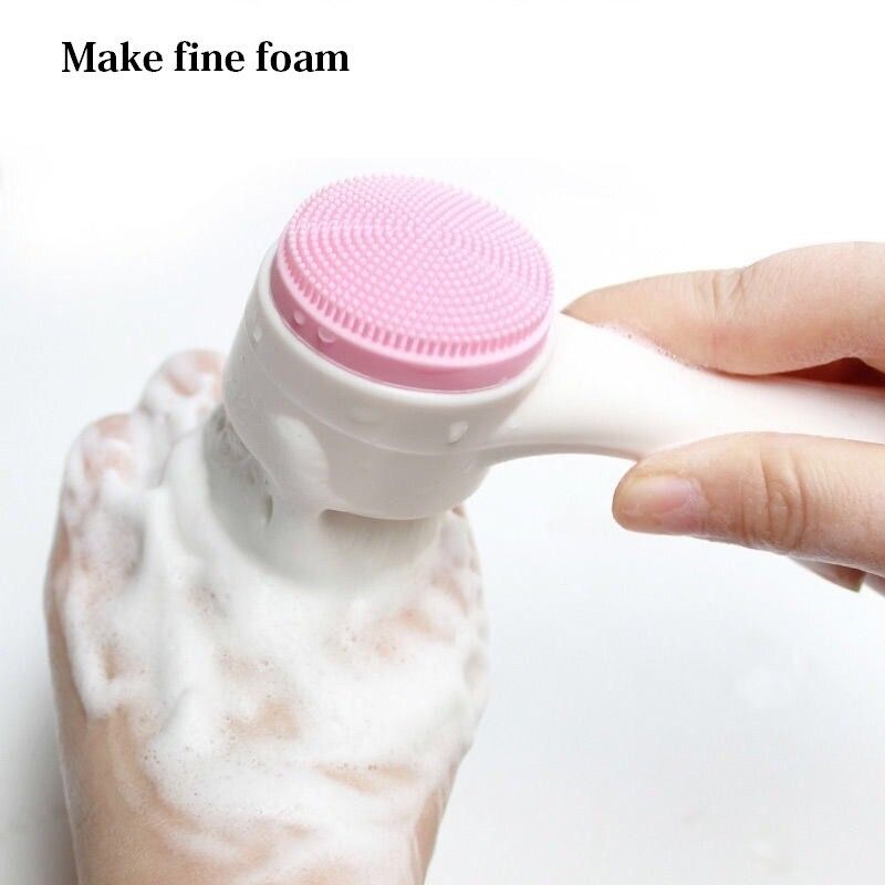 Double Sided Manual Massage Soft Bristles Blackhead Removal Product Pore Cleaner Exfoliator Face Scrub Brush - Oshi.pk - Buy & Sell Online