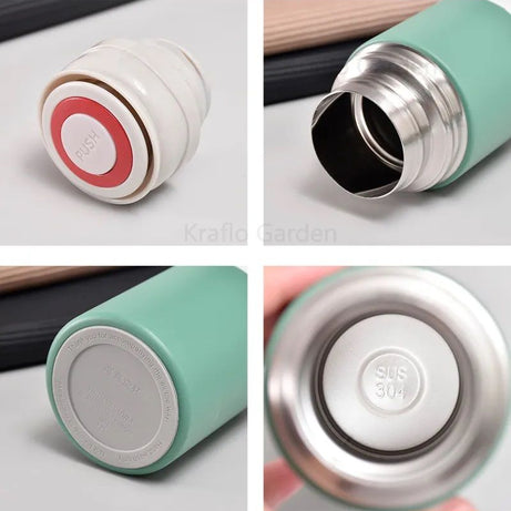 Double Stainless Steel 500ML Water bottles 3 In 1 set of Thermos Mug Leak Proof Travel Flasks Cup Cup for Tea Water Coffee Thermos Caffe Gift Box - Oshi.pk - Buy & Sell Online