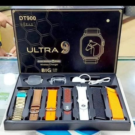 DT 900 7 In 1 Strap Ultra 9 Smart Watch - 49MM Dial - Full Touch Display - 7 Different Strap - Oshi.pk - Buy & Sell Online