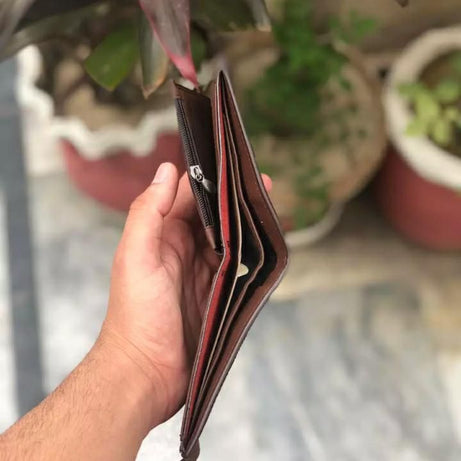 Dunbollu Genuine Leather Men Wallet Small Mini Card Holder Male Wallet Pocket Retro Purse High Quality Magnetic lock - Oshi.pk - Buy & Sell Online