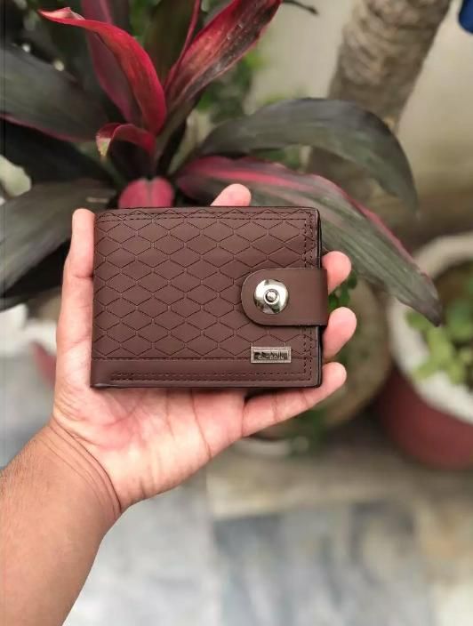 Dunbollu Genuine Leather Men Wallet Small Mini Card Holder Male Wallet Pocket Retro Purse High Quality Magnetic lock - Oshi.pk - Buy & Sell Online