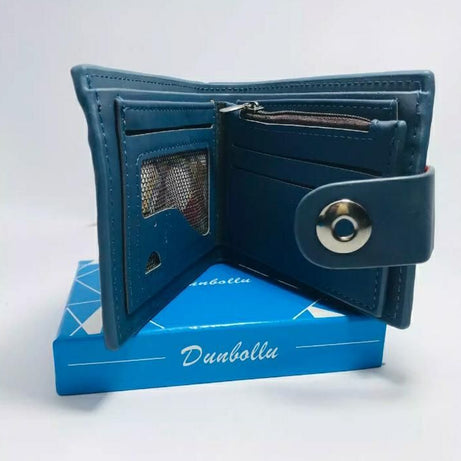 Dunbollu High Quality Genuine Leather Men Wallet Small Card Holder Male Wallets Pocket Purse Magnetic lock - Oshi.pk - Buy & Sell Online