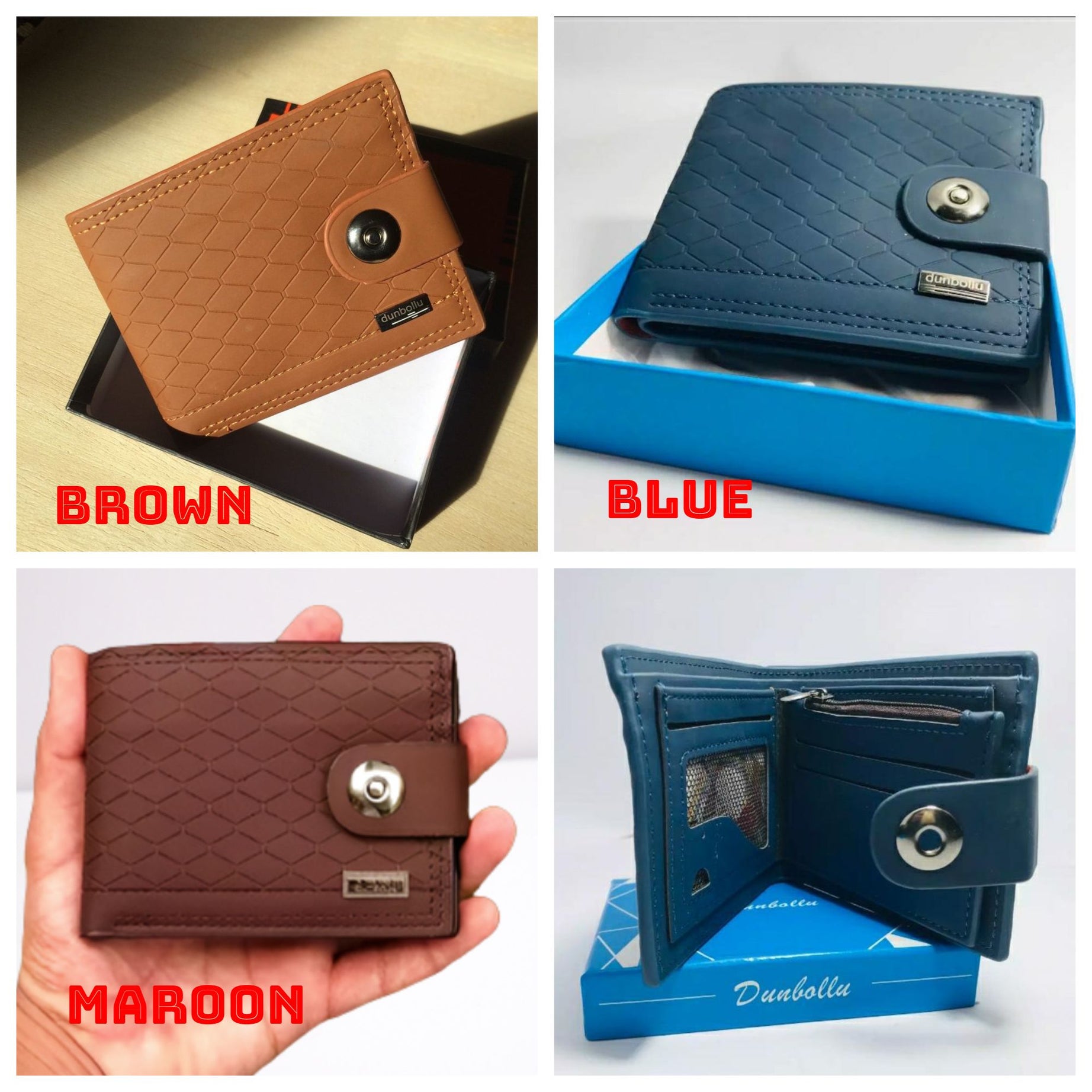 Dunbollu High Quality Genuine Leather Men Wallet Small Card Holder Male Wallets Pocket Purse Magnetic lock - Oshi.pk - Buy & Sell Online
